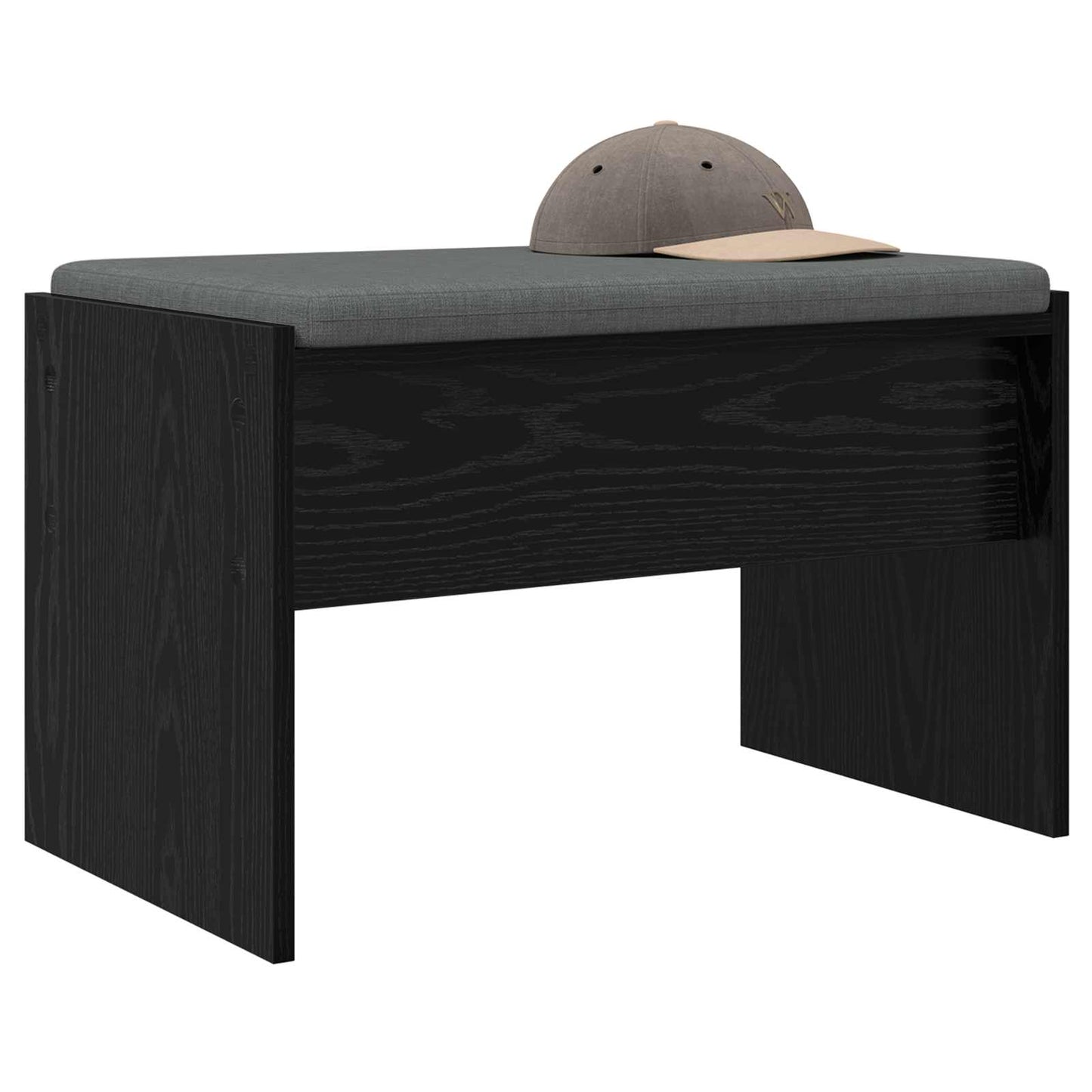 Panca per ingresso con cuscino Rovere Nero 63 x 38 x 40 cm | homemem39