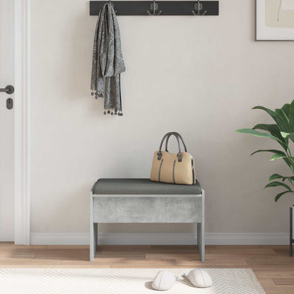 Panca per ingresso con cuscino Grigio cemento 63 x 38 x 40 cm | homemem39