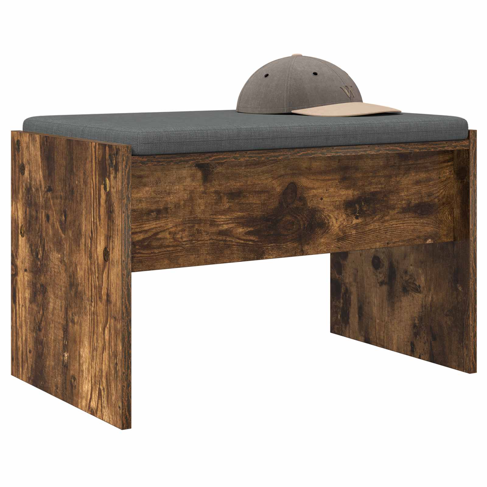 Panca per ingresso con cuscino Rovere fumé 63 x 38 x 40 cm | homemem39