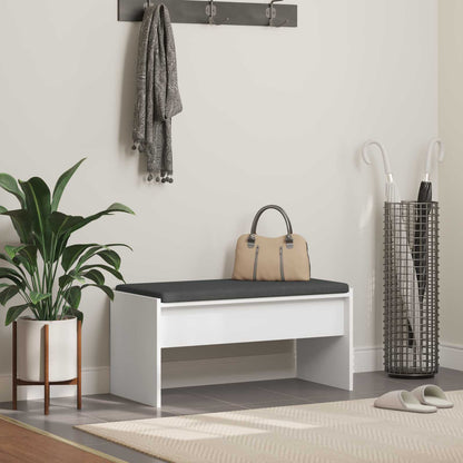 Panca per ingresso con cuscino Bianco 80 x 38 x 46 cm | homemem39