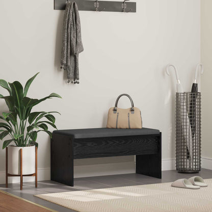 Panca per ingresso con cuscino Rovere Nero 83 x 38 x 40 cm | homemem39