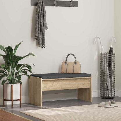 Panca per ingresso con cuscino Rovere Sonoma 83 x 38 x 40 cm | homemem39