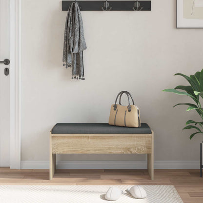 Panca per ingresso con cuscino Rovere Sonoma 83 x 38 x 40 cm | homemem39