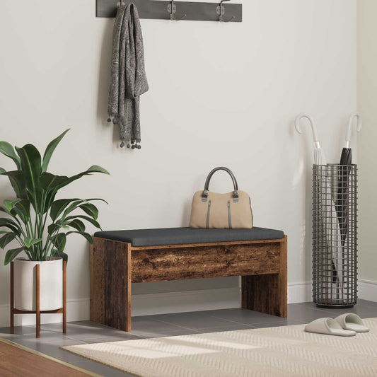 Panca per ingresso con cuscino Legno vecchio 83 x 38 x 40 cm