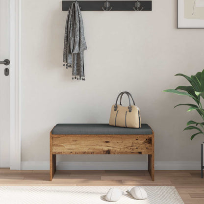 Panca per ingresso con cuscino Legno vecchio 83 x 38 x 40 cm | homemem39