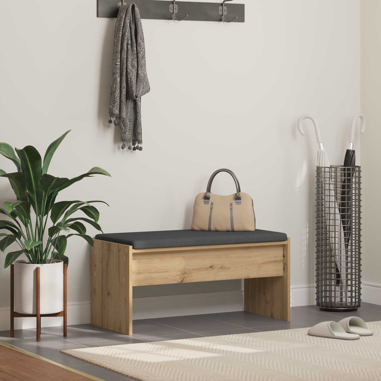 Panca per ingresso Rovere artigianale 83 x 38 x 40 cm | homemem39