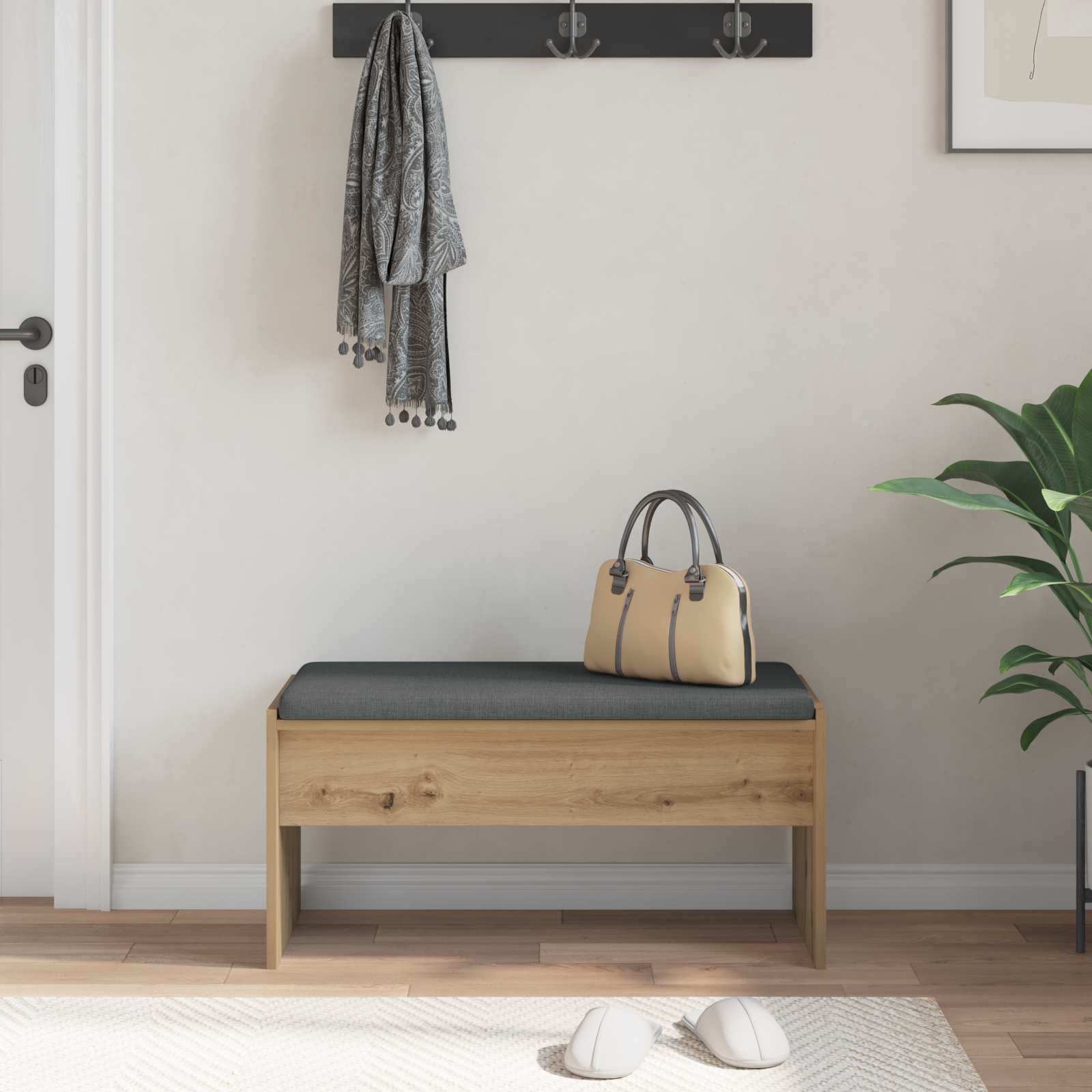 Panca per ingresso Rovere artigianale 83 x 38 x 40 cm | homemem39
