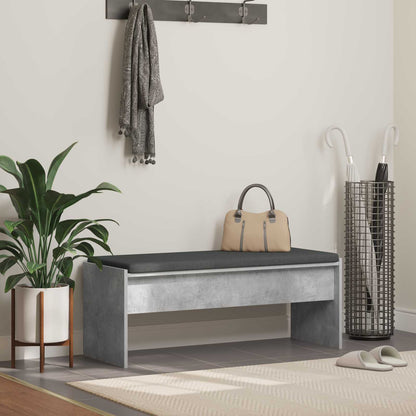Panca per ingresso con cuscino Grigio cemento 103 x 38 x 40 cm | homemem39