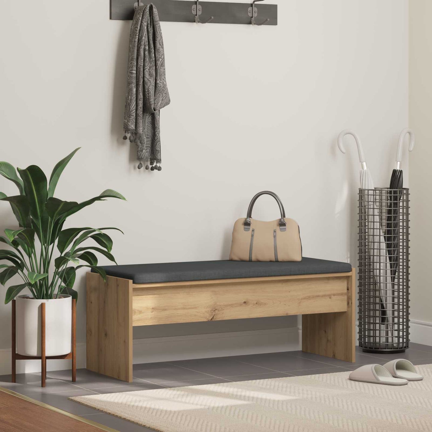 Panca per ingresso Rovere artigianale 103 x 38 x 40 cm