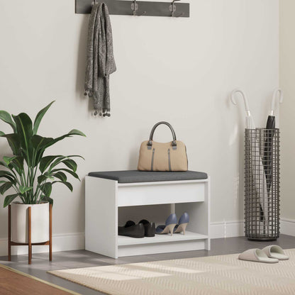 Panca per ingresso con cuscino Bianco 63 x 38 x 45 cm | homemem39