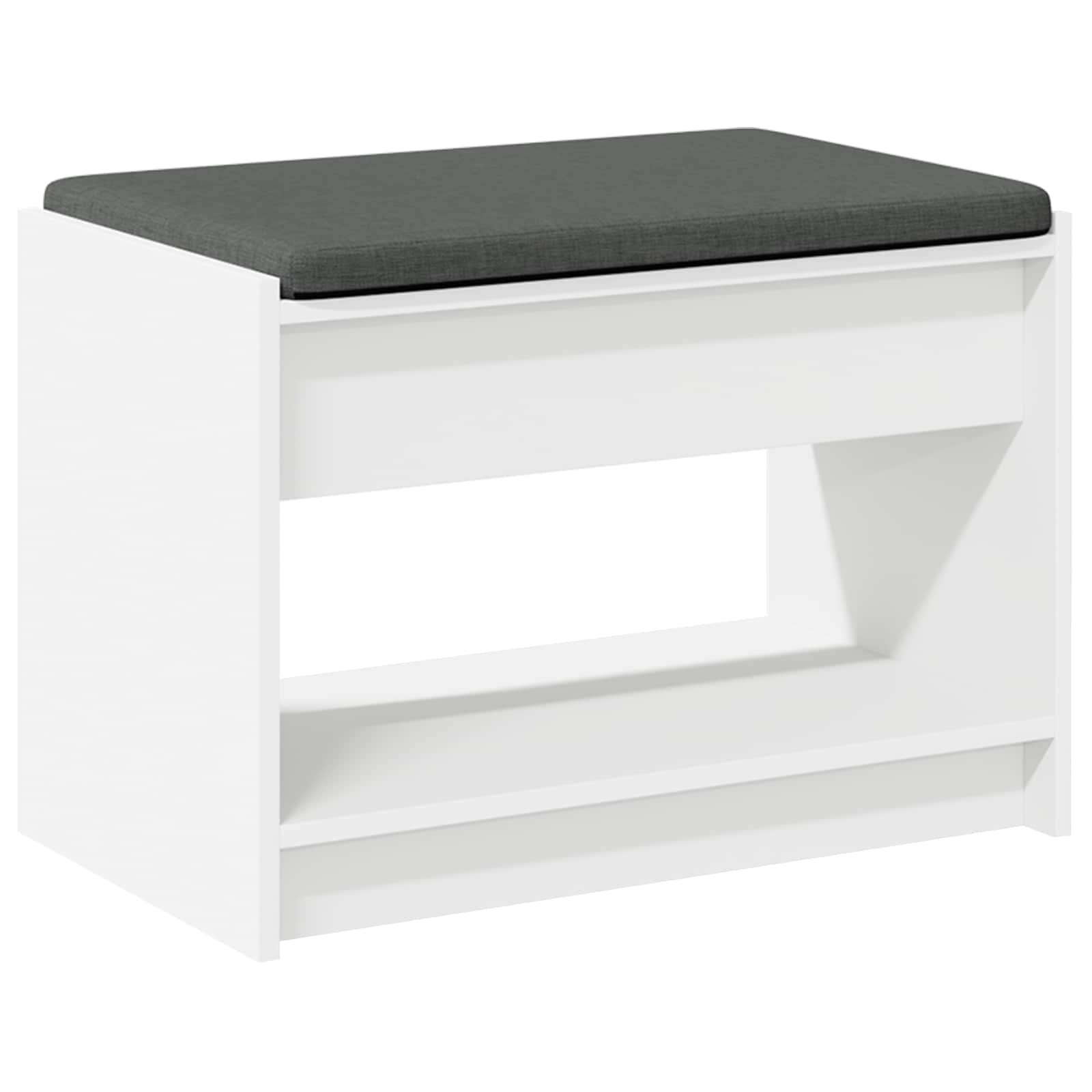 Panca per ingresso con cuscino Bianco 63 x 38 x 45 cm | homemem39