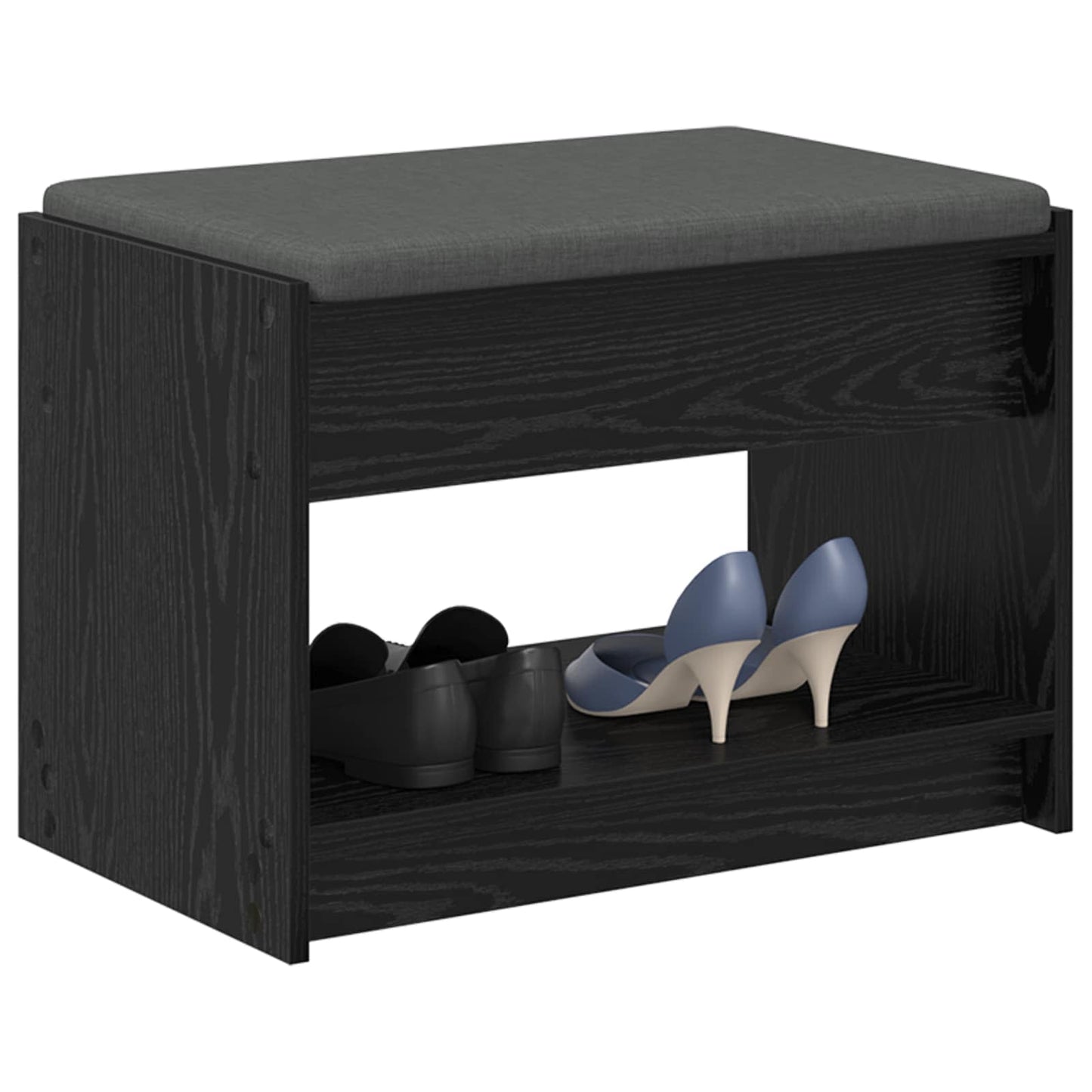 Panca per ingresso con cuscino Rovere Nero 63 x 38 x 45 cm