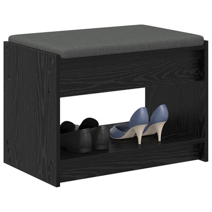 Panca per ingresso con cuscino Rovere Nero 63 x 38 x 45 cm