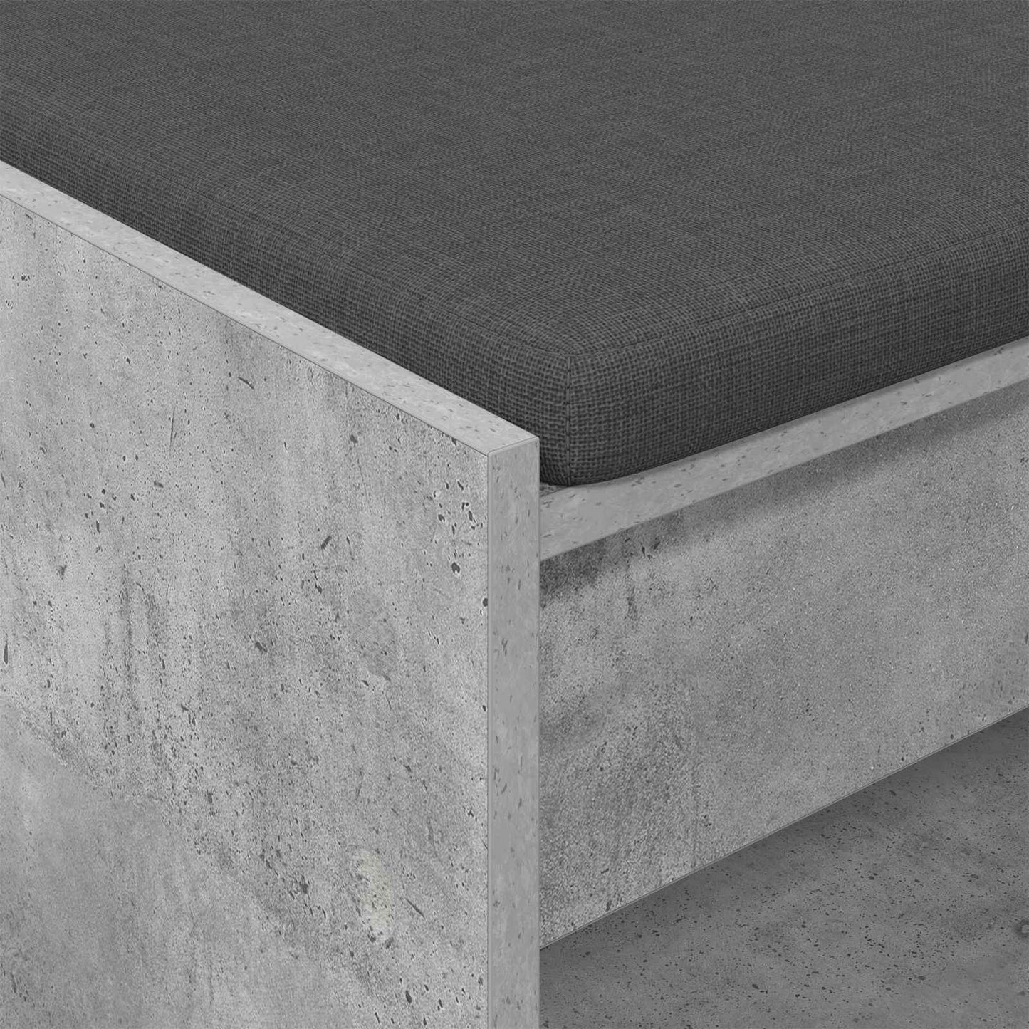 Panca per ingresso con cuscino Grigio Cemento 63 x 38 x 45 cm | homemem39