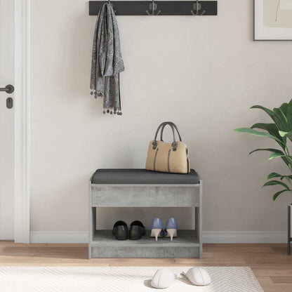 Panca per ingresso con cuscino Grigio Cemento 63 x 38 x 45 cm | homemem39