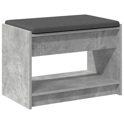 Panca per ingresso con cuscino Grigio Cemento 63 x 38 x 45 cm | homemem39