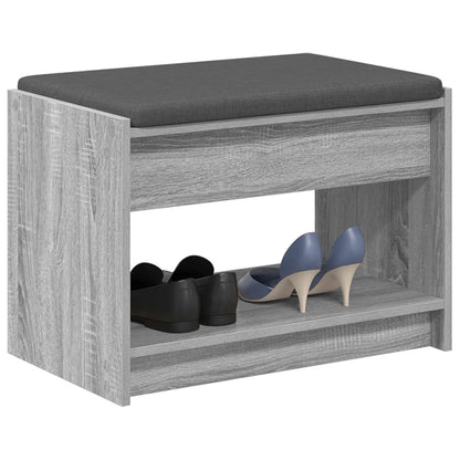 Panca per ingresso con cuscino Sonoma grigia 63 x 38 x 45 cm | homemem39