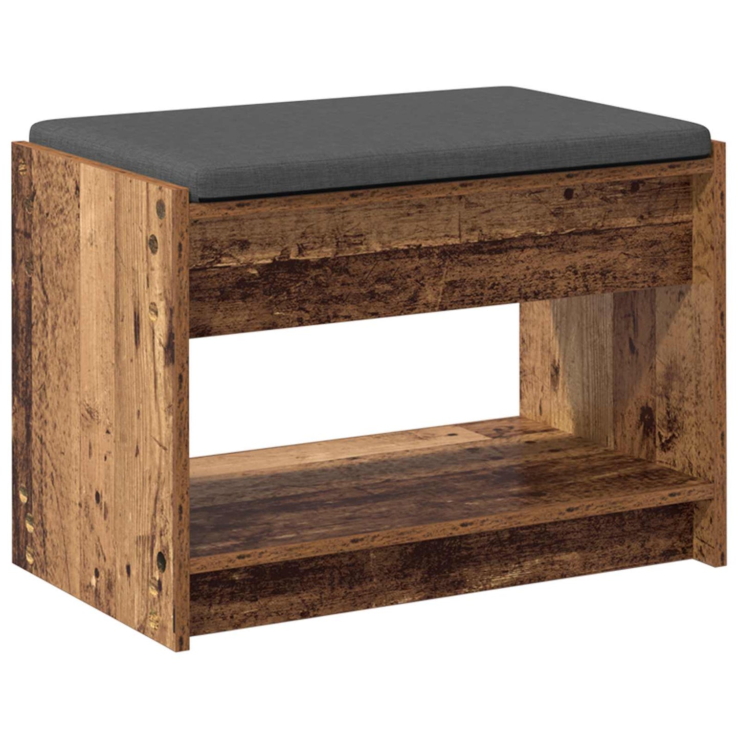 Panca per ingresso con cuscino Legno vecchio 63 x 38 x 45 cm | homemem39