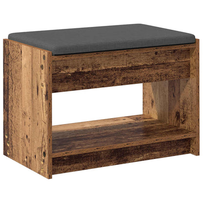 Panca per ingresso con cuscino Legno vecchio 63 x 38 x 45 cm | homemem39