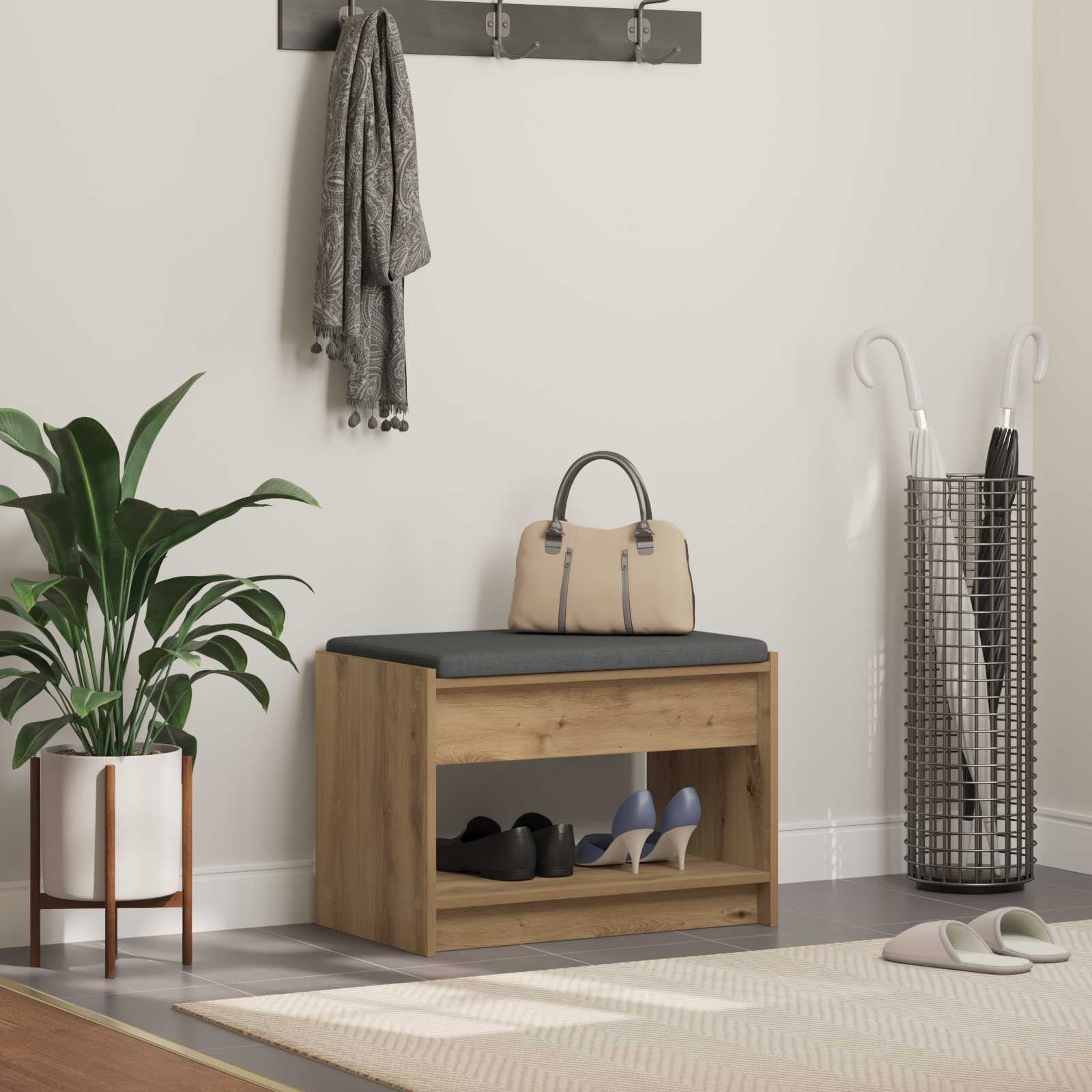 Panca per ingresso Rovere Artigianale 63 x 38 x 45 cm | homemem39