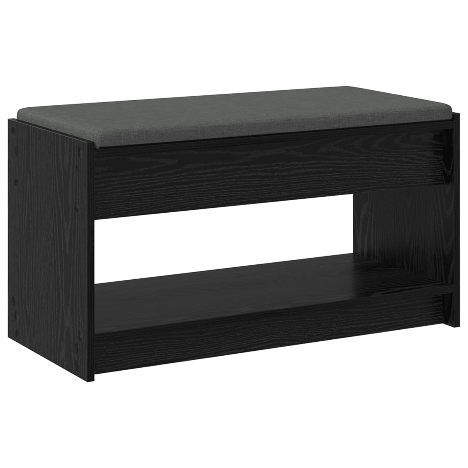 Panca per ingresso con cuscino Rovere Nero 83 x 38 x 45 cm | homemem39