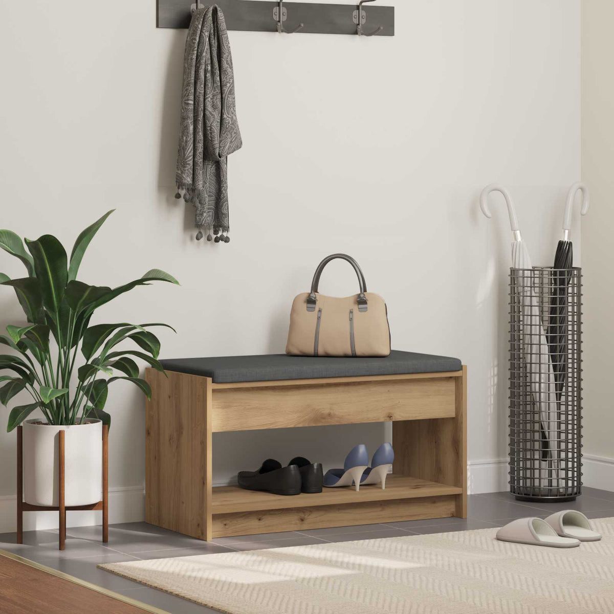 Panca per ingresso Rovere Artigianale 83 x 38 x 45 cm - homemem39