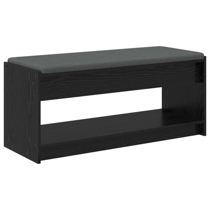Panca per ingresso con cuscino Rovere Nero 103 x 38 x 45 cm | homemem39