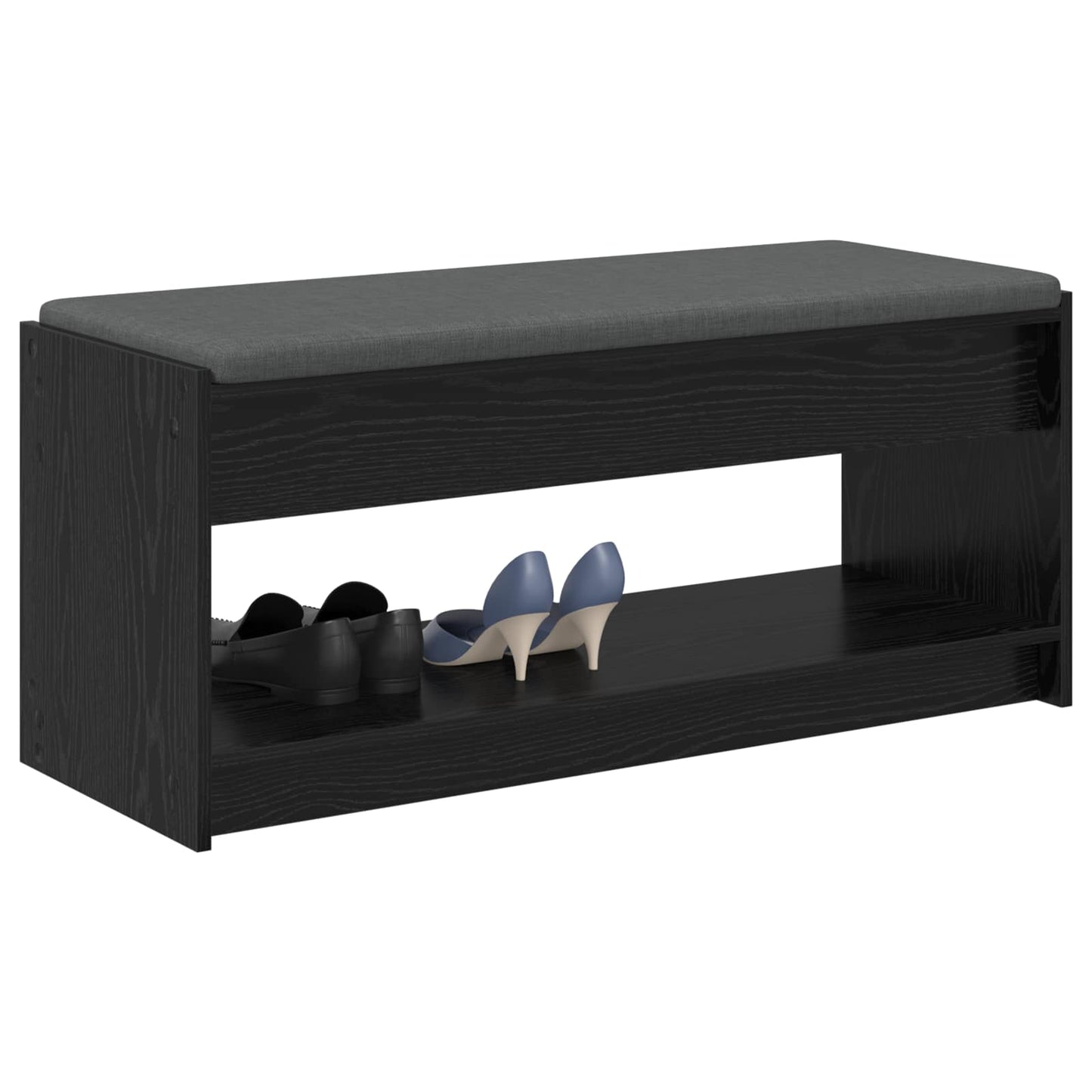 Panca per ingresso con cuscino Rovere Nero 103 x 38 x 45 cm | homemem39