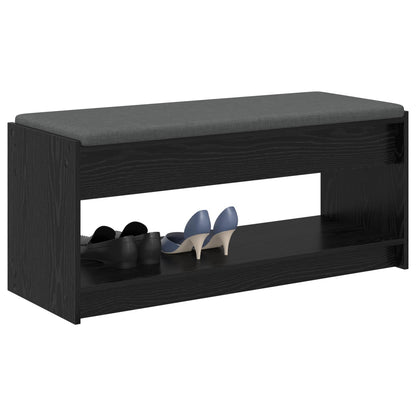 Panca per ingresso con cuscino Rovere Nero 103 x 38 x 45 cm | homemem39