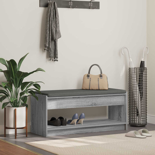 Panca per ingresso Sonoma grigia 103 x 38 x 45 cm | homemem39