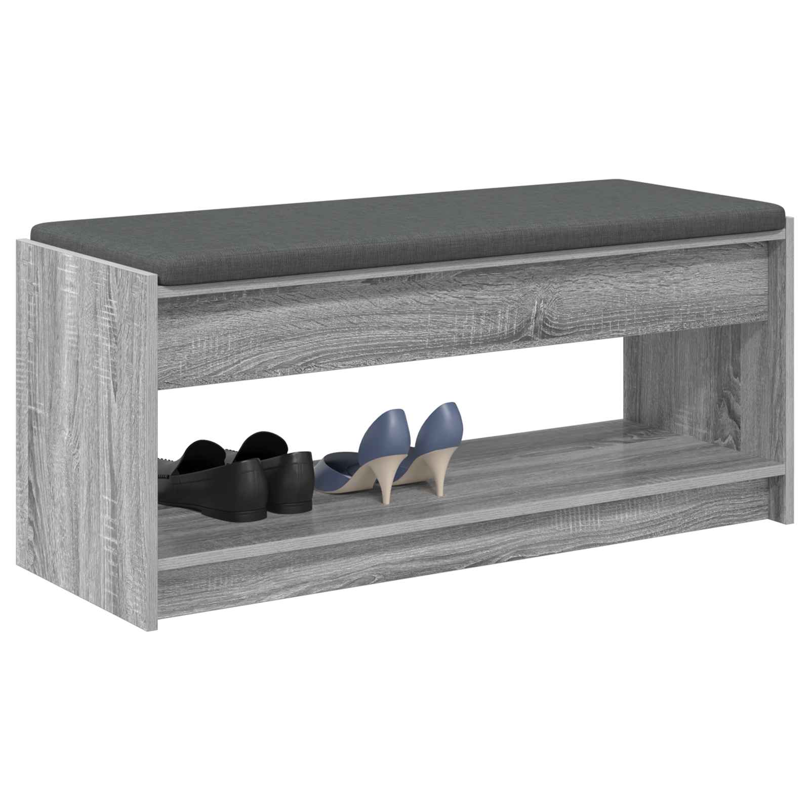Panca per ingresso con cuscino Sonoma grigia 103 x 38 x 45 cm | homemem39
