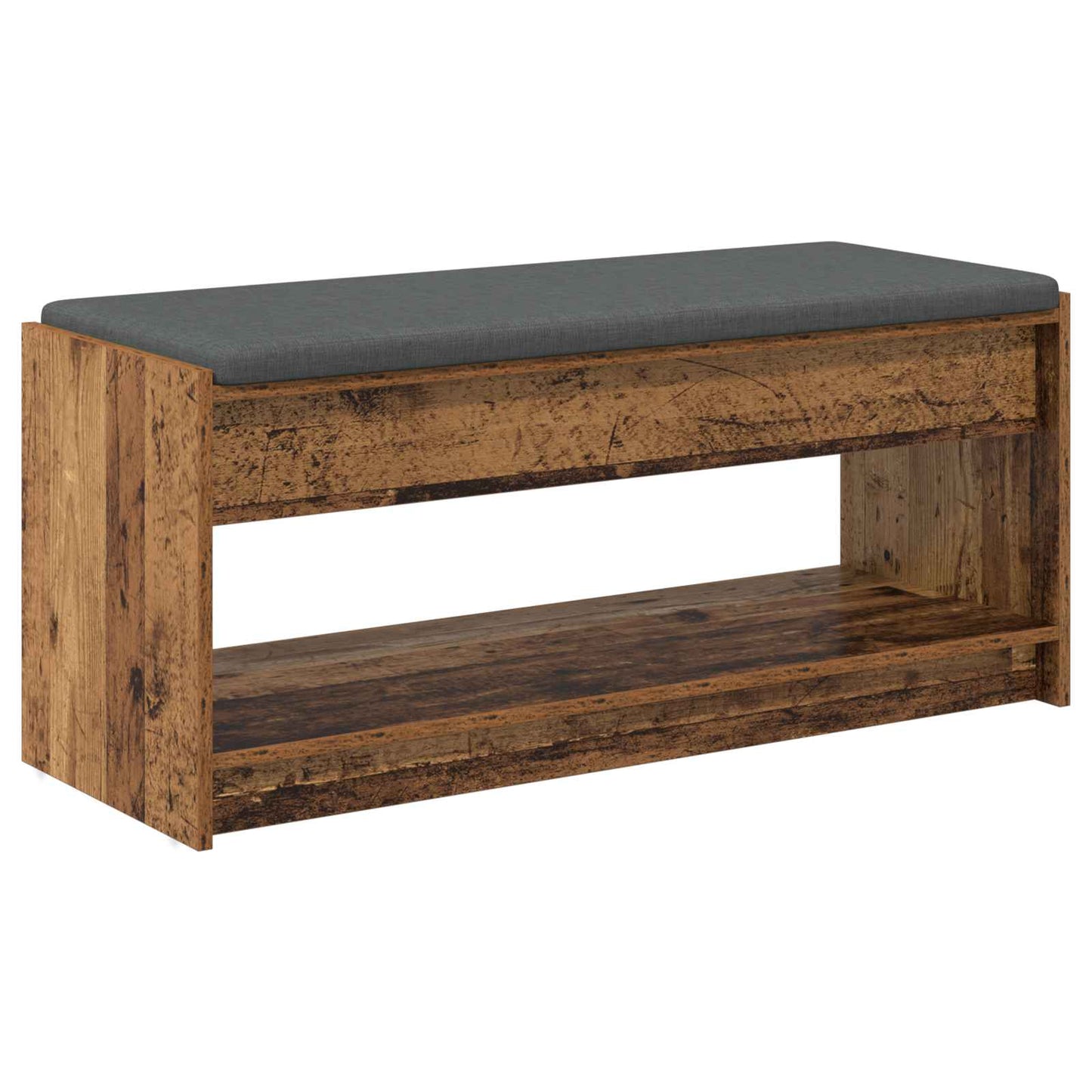 Panca per ingresso con cuscino Legno vecchio 103 x 38 x 45 cm | homemem39