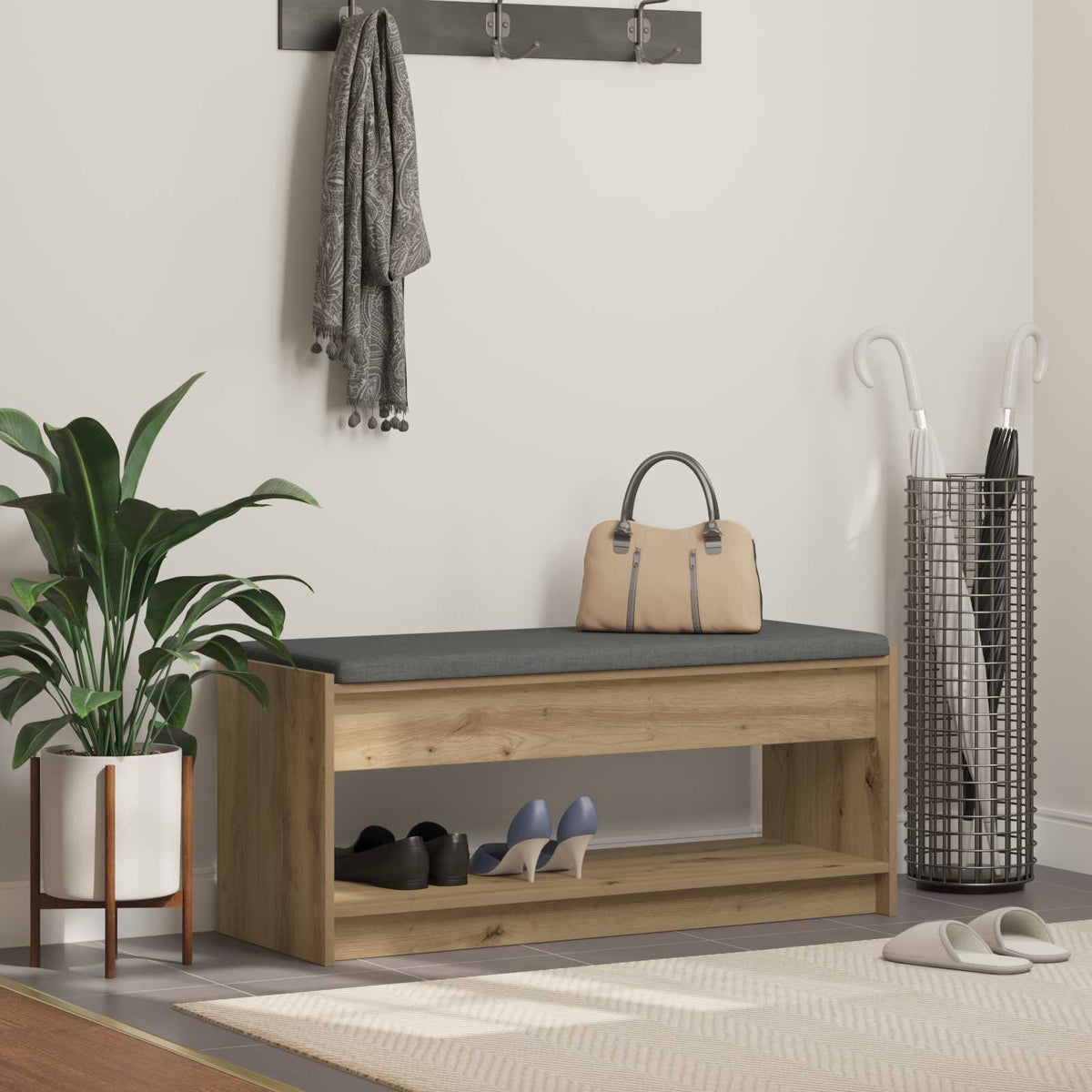 Panca per ingresso Rovere Artigianale 103 x 38 x 45 cm - homemem39