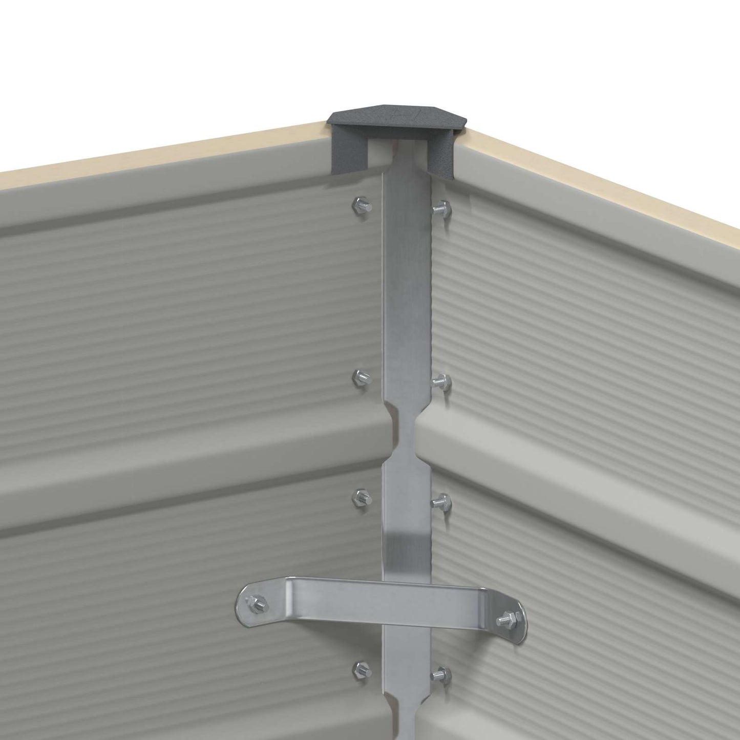 Fioriera Avorio 100 x 100 x 45 cm Acciaio