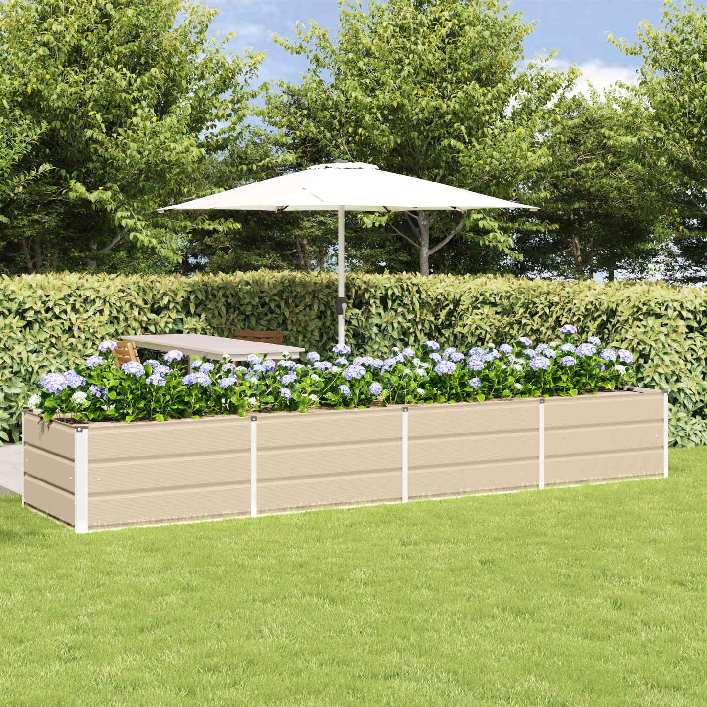 Fioriera Avorio 320 x 80 x 45 cm Acciaio