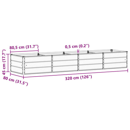 Fioriera Avorio 320 x 80 x 45 cm Acciaio