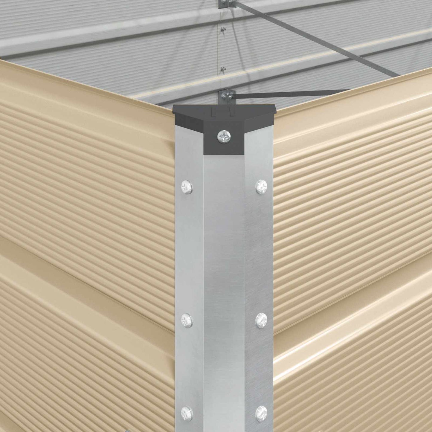 Fioriera Avorio 195 x 100 x 45 cm Acciaio zincato