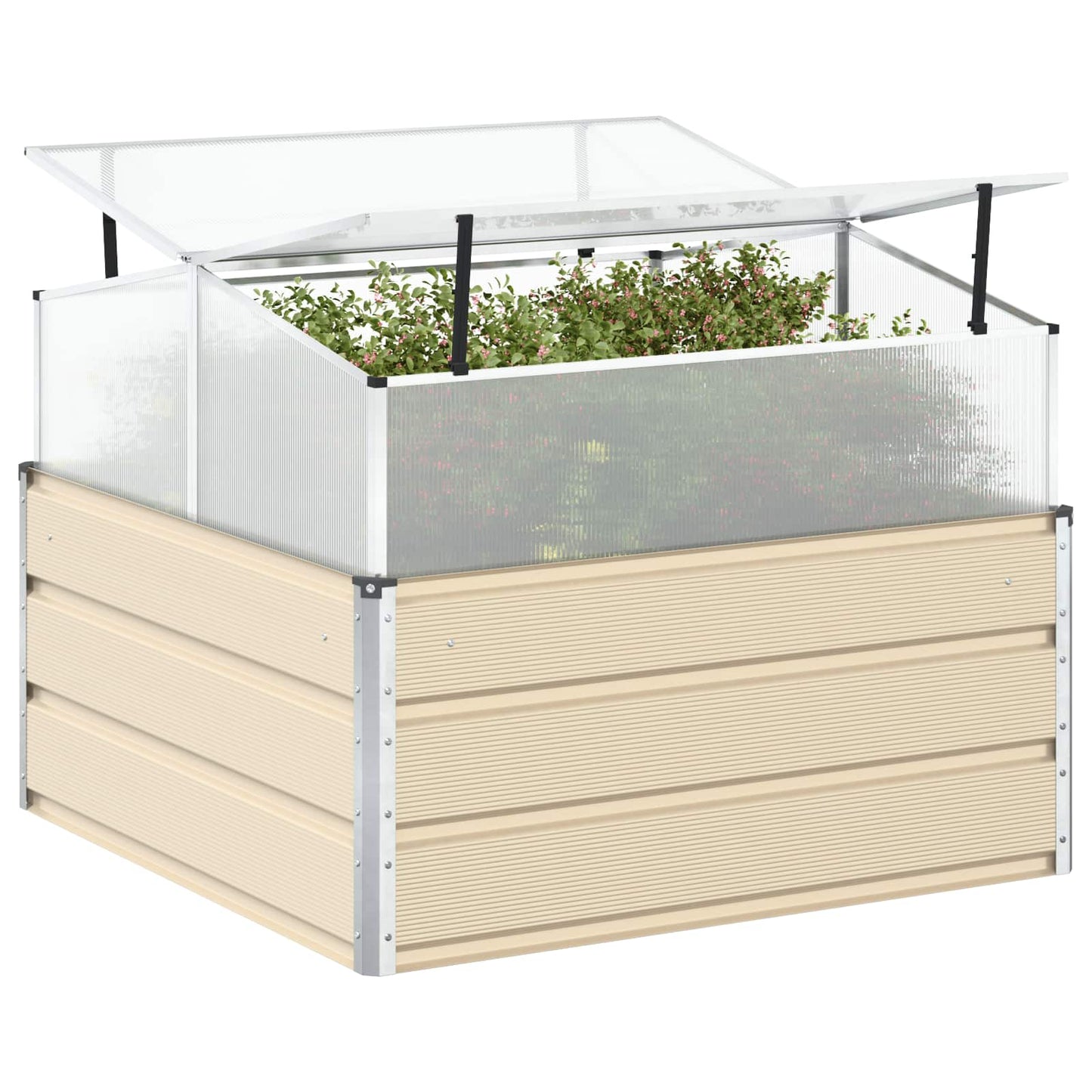 Fioriera Avorio 100 x 100 x 77 cm Acciaio zincato