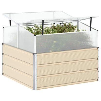 Fioriera Avorio 100 x 100 x 77 cm Acciaio zincato