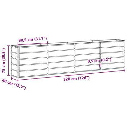 Fioriera Grigio chiaro 160 x 40 x 75 cm Acciaio