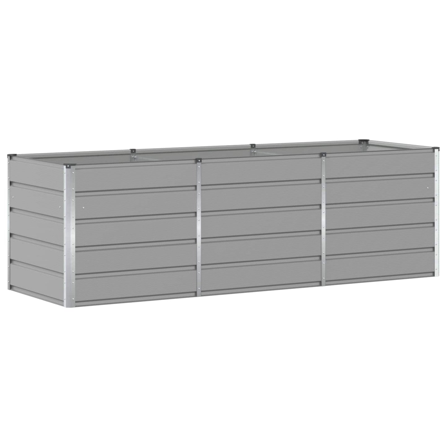 Fioriera Grigio chiaro 240 x 80 x 75 cm Acciaio