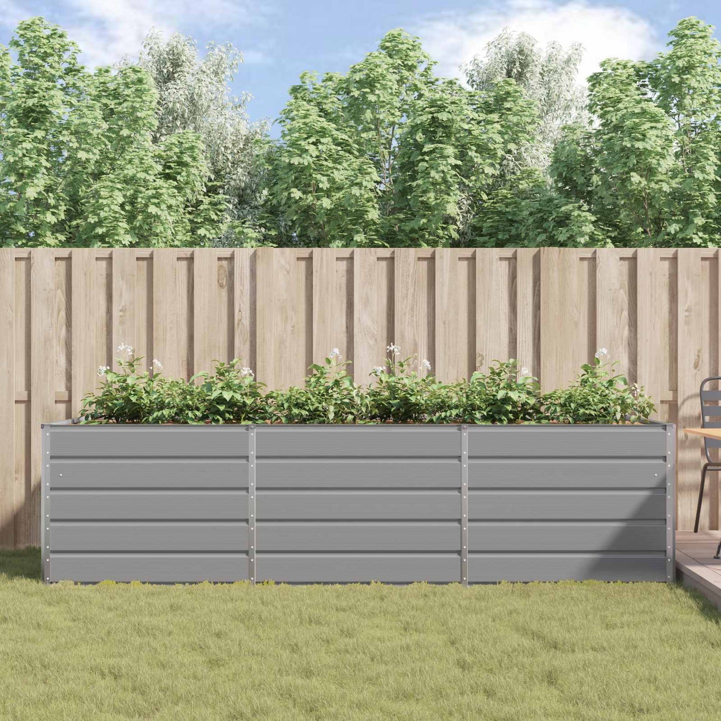 Fioriera Grigio chiaro 195 x 100 x 45 cm Acciaio zincato