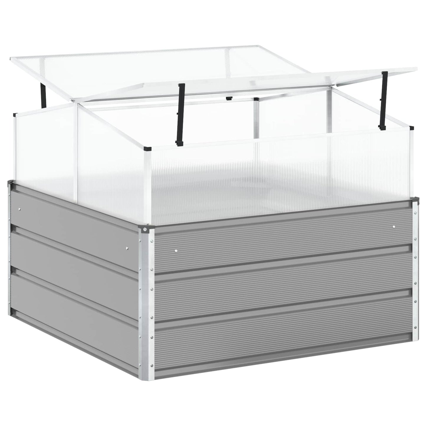 Fioriera Grigio chiaro 100 x 100 x 77 cm Acciaio zincato