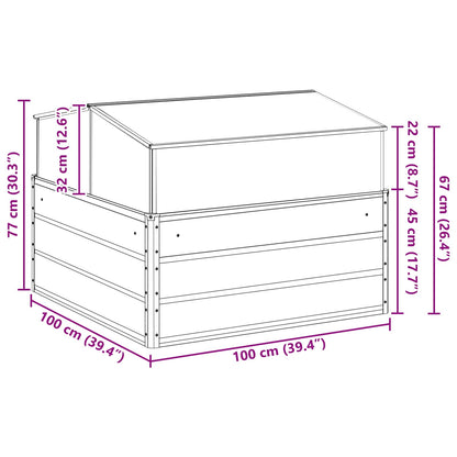 Fioriera Grigio Chiaro 100 x 100 x 77 cm Acciaio zincato