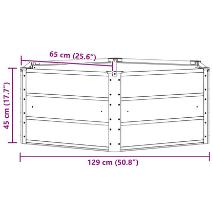 Fioriera Antracite 129 x 129 x 45 cm Acciaio