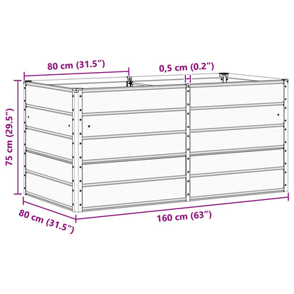 Fioriera Antracite 160 x 80 x 75 cm Acciaio