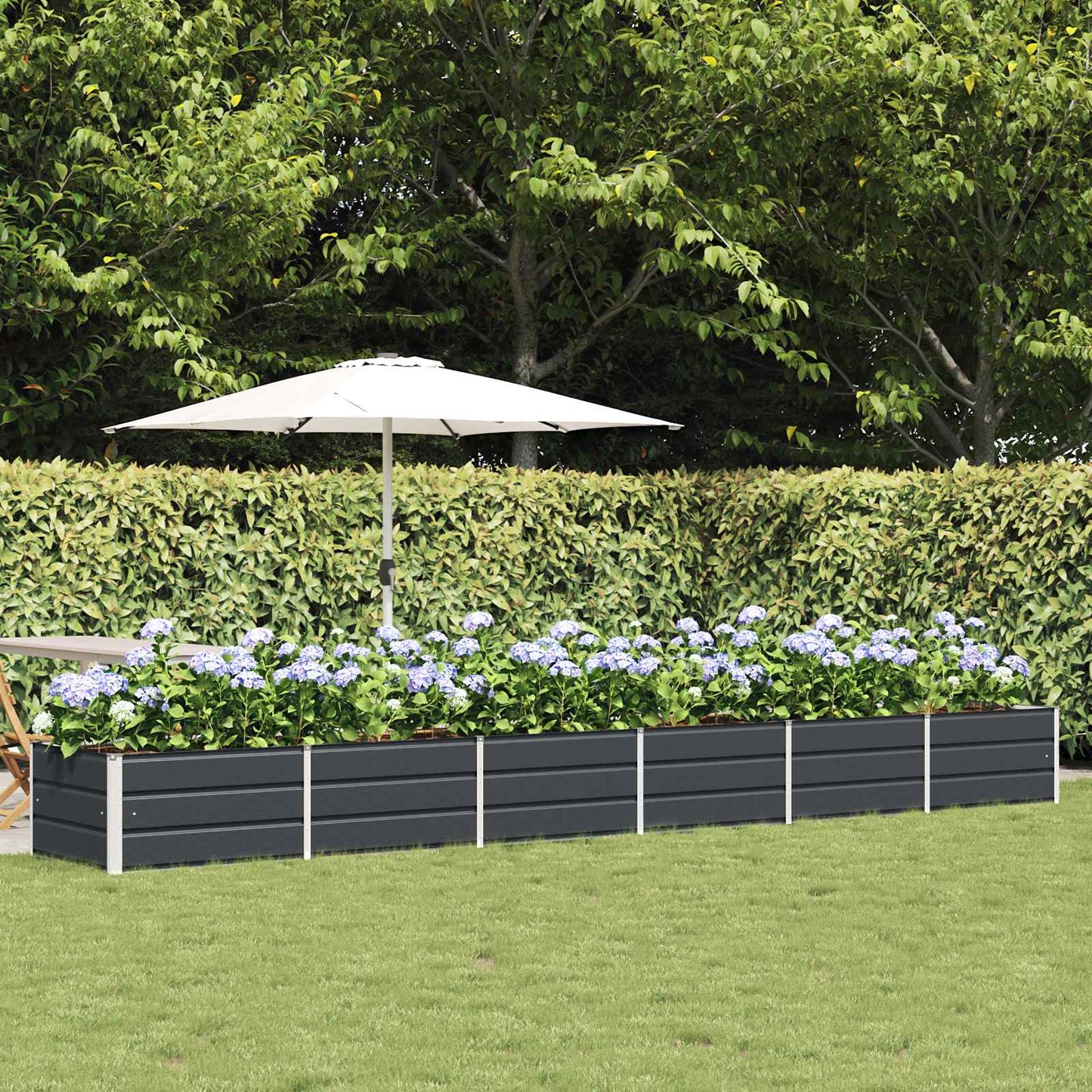 Fioriera Antracite 480 x 80 x 45 cm Acciaio