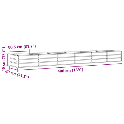 Fioriera Antracite 480 x 80 x 45 cm Acciaio