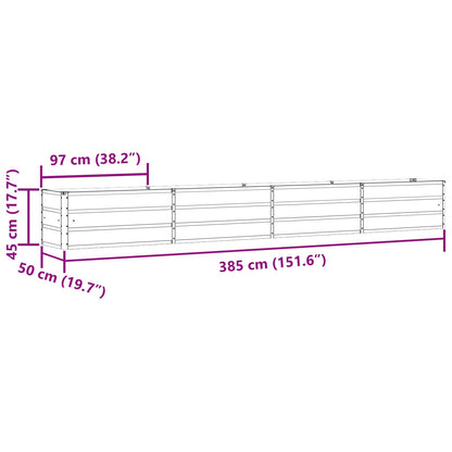 Fioriera Antracite 480 x 50 x 45 cm Acciaio zincato