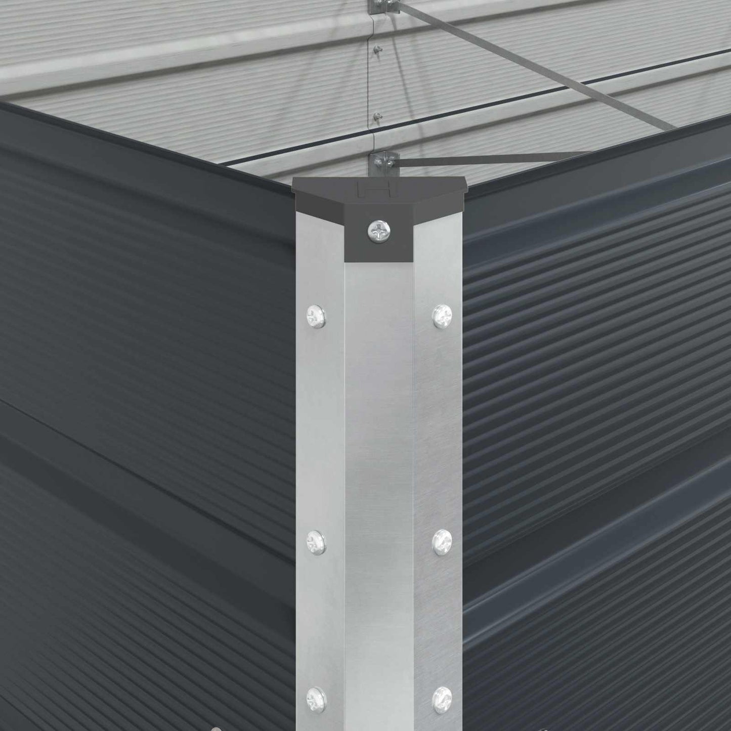 Fioriera Antracite 195 x 100 x 45 cm Acciaio zincato